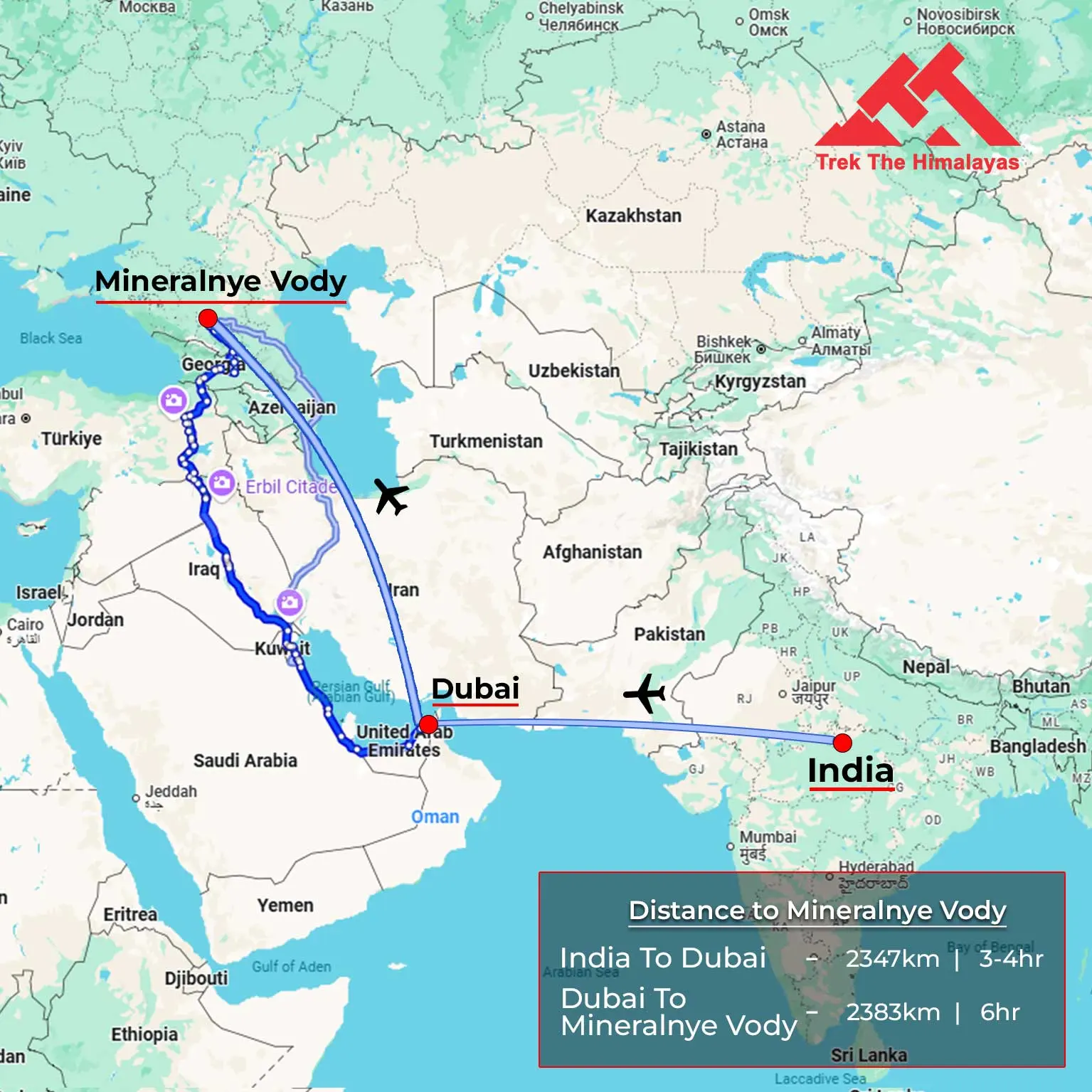 How to Reach Mount Elbrus Expedition Map